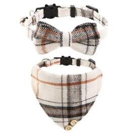 Mini pañuelo para gato, collar de corbata para gatos, collar de bandana con campanas y pajarita, pajarita para gatitos con hebilla de seguridad, tamaño ajustable para gatos pequeños, niños o niñas