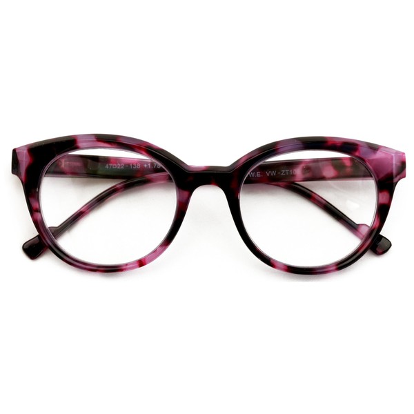 V.W.E. Women Round Progressive Clear Bifocal Reading glasses - No