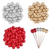 300 Pcs Christmas Holly Berries Red Gold and Silver Artificial