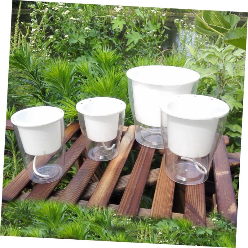 Sosoport Hydroponics Watering Planter Pot Automatic Water Absorption Transparent Resin