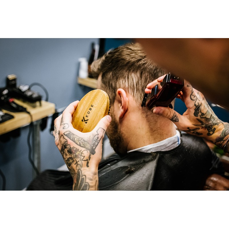 Kobe Palm Men's Military Style Boar Bristle Hair Brush /