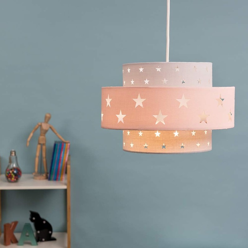 MiniSun Modern Pink & Dark Grey Cut Out Star Design