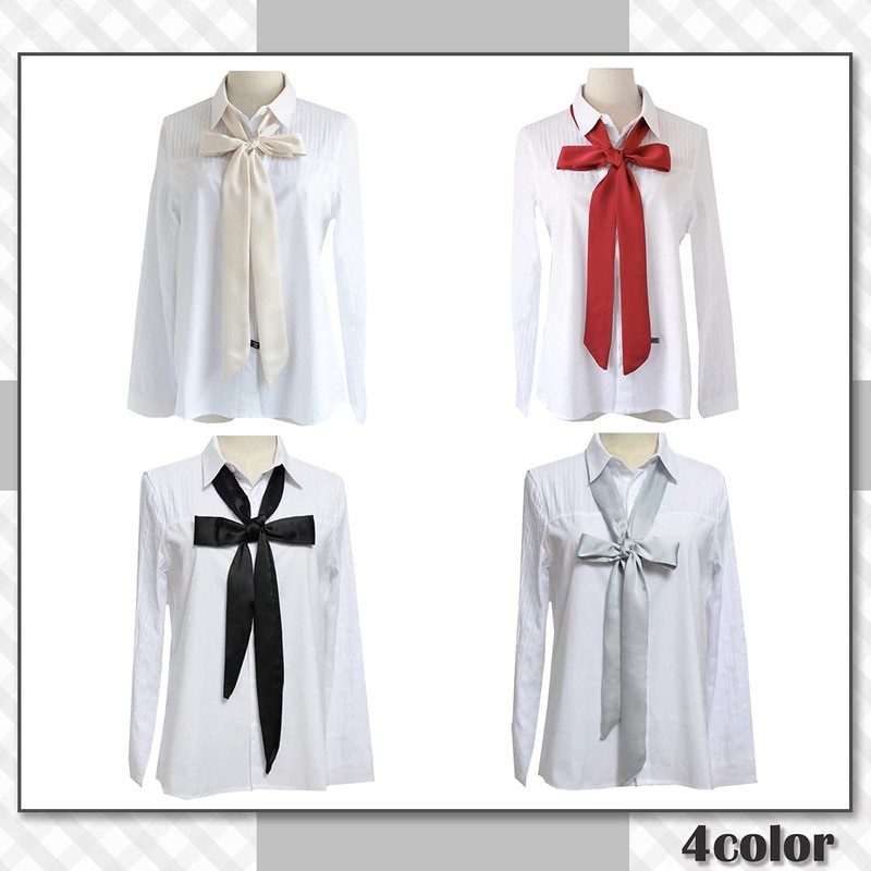 CHROME CRANE NR003 Women's Satin Stole Scarf, Stylish, Ribbon Tie