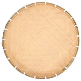 GANAZONO Bamboo Woven Tray Flat Wicker Basket Round Fruit Basket Foods Storage Serving Drying Tray Organizer