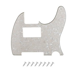 DIAO79NI 8 Hole Humbucker Tele Pickguard HH Scratch Plate for Fender American/Mexican Standard Telecaster Modern Style Electric Guitar, Light Yellow Pearl, 4ply.