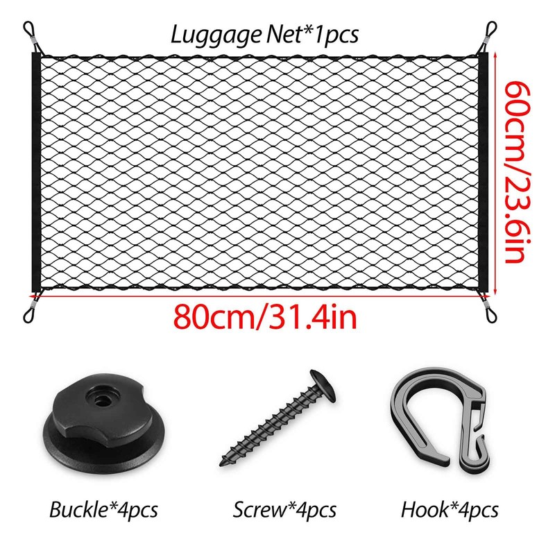 Luggage net car, boot net car 80 x 60 cm,