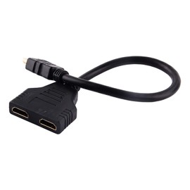 VBESTLIFE HDMI Cable Sp Litter, 1080P HDMI Male to Dual HDMI Female 1 to 2 Way Splitter Adapter Cable for HD TV, LCD and Projectors