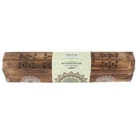 Karma Scents FR0162 Wooden Incense Box Set with a Pack of 10 Jasmine Scented Incense Sticks
