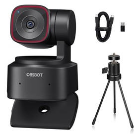 OBSBOT Tiny 2 Lite Cámara web PTZ de 4K UHD alimentada por IA, zoom digital 4X de 1/2" CMOS con seguimiento automático de IA y zoom automático con con