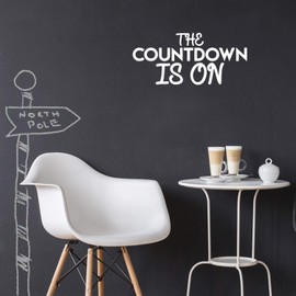 Vinyl Wall Art Decal - The Countdown is On - 10" x 22" - Modern Christmas Sticker Quote for Home Living Room Store Coffee Shop Office Holiday Season Decor