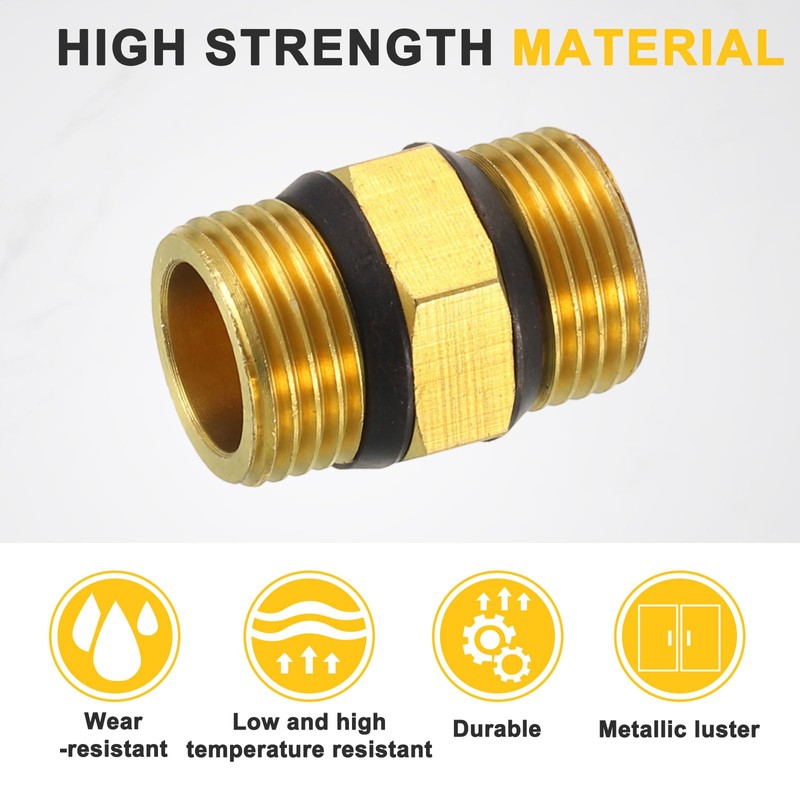 sourcing map 2Pcs Brass Pipe Fitting Reducers, G1/2" Male Threaded