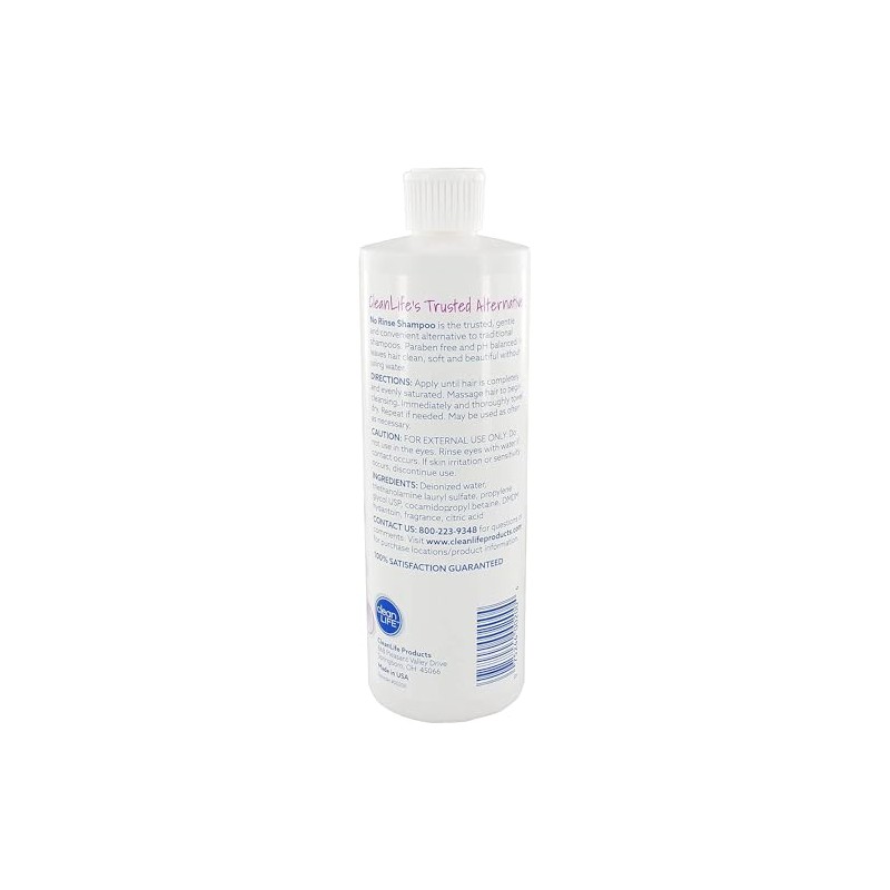 Cleanlife Products No Rinse Shampoo 16 oz 3 Pack