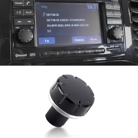 JESTOP Radio Volume Control Knob for Nissan, Volume Stereo Tuner Control Knob Dial Tuner, Replacement Radio Knob Button Cover Cap Protective Cover for Nissan Qashqai-Juke- X-Trail-Note-MICRA