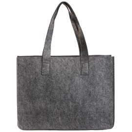 Brandsseller Felt Bag, Leisure Bag, Practical Shopping Bag with Handle, Approx. 36 x 27 x 15 cm, gray