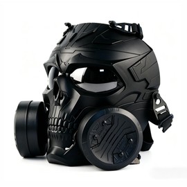 Tactical Airsoft Mask Paintball Eye Protection Equipment CS Game Skull Masks with Double Dummy Gas Filter Anti-Fog Fan