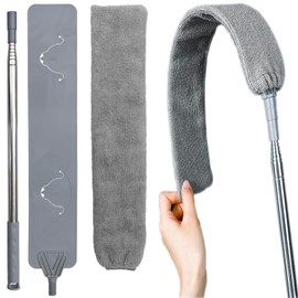 100" Retractable Gap Dust Cleaner Cleaning Tools, Under Appliance Cleaning Gadgets, Microfiber Gap Duster, Underneath Cleaning Tools for Fridges, Couch, Stove, Bed, Furniture