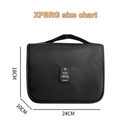 XFSRG Hanging Toiletry Bag, Foldable Wash Bag, Cosmetic Bag, Dry and Wet Separation, Travel Accessories with Hooks for Men and Women, black