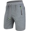 ZOXOZ Men's Summer Cotton Shorts with Zip Pockets - gray,
