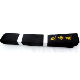 Karate Black Belt SATIN (MATSUMOTO) Embroidery in Japanese 300cm Kempo Kickboxing Martial Arts Budo