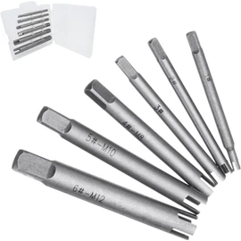 6 Pieces Tap Extractor, Broken Steel Tap Remover, Extracted from 3 Types, 3/4 Flute Screw Remover with Broken Head, Stripping Tap Extractor Set