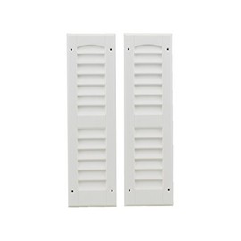 Louvered Shed Shutter or Playhouse Shutter White 6" X 21" Sold by The Pair