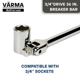 VÄRMA 3/4” Drive 36-inch Breaker Bar with 180° Flex Head | High Alloy Steel Heavy-Duty Long Handle Torque Bar for Truck, Industrial, and Construction Applications