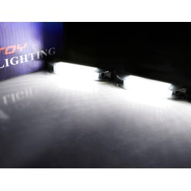 iJDMTOY Smoked 6-LED White LED Fender Flare Side Marker Lights Compatible with Jeep Wrangler, One Pair Dark Smoke Lens, Compatible with Bushwacker Flat Style Fender Flares