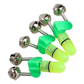 Kryoflare 3Pcs Fishing Rod Extra Loud Bite Alarm, Twin Fishing Bells with Night Light Kit, Bite Indicators for Hunting and Fishing