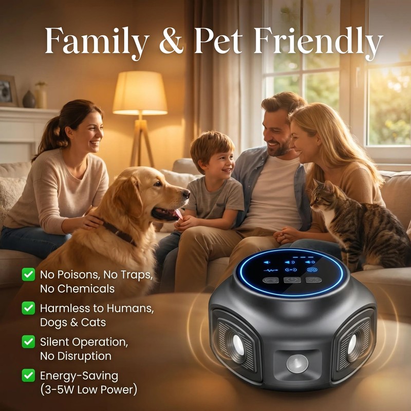 Ultrasonic Devices, 3 Smart Modes, LCD Display for Home, Office,