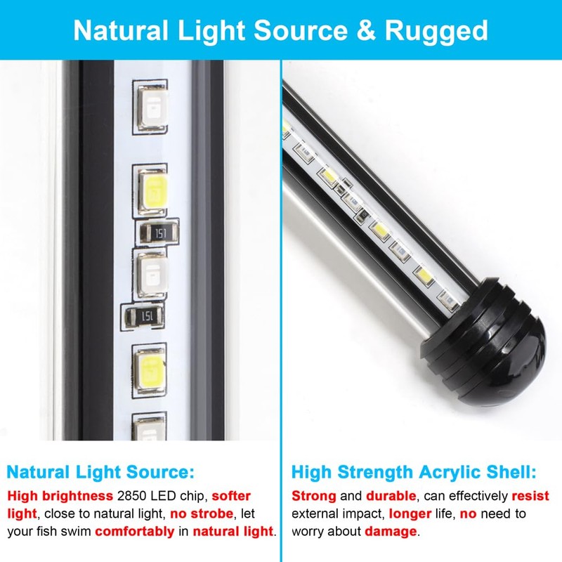 DaToo 4W 7.5inch Submersible Aquarium Light Underwater Fish Tank Light