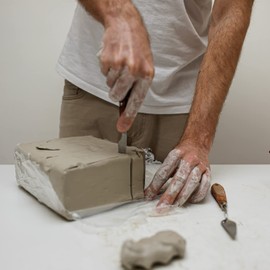 ReArt Natural Air-Dry Clay, Pottery Clay, All-Purpose Modeling Clay 20lbs for Sculpting (Terracotta)