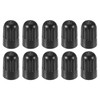 Motoforti 10pcs 17mm Plastic Black Universal Tire Valve Caps for