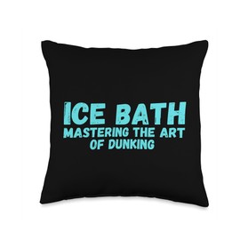 Ice Bath Funny Cold Plunging Tee Ice Bath Funny Cold Plunging Throw Pillow, 16x16, Multicolor