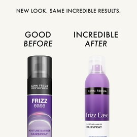 John Frieda Frizz Ease Moisture Barrier Hairspray, Seals Out Moisture with a Protective Barrier, Blocks Frizz, Protects Against Heat, Keeps Hair Straight with Long-Lasting Hold, 2 Oz, Pack of 12