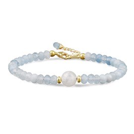 COAI Aquamarine Bracelet Women's Birthstone Bracelet Blue Crystal Bracelet for Women