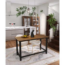 Fday 51 Inch Home Office Desk, Gaming Writing Computer Work from Home Study Desk, Sturdy Modern Simple Table for Large Room, Bedroom, Student, Moisture Resistant, Rustic Brown