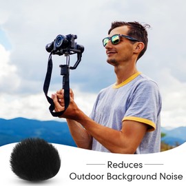 Nezyo 10 Pieces Camera Mic Windscreen Furry Camera Wind Muff Wind Cover Built in Microphone Outdoor Filter for DSLRs Mic Outdoor Windshield