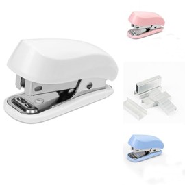 White Color Mini Stapler with Staples,Small Cute Stapler for Desk,Gift for Student or Office Use (White)