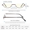 TOVEEN Half Lens Reading Glasses Blue Light Blocking, Half Moon