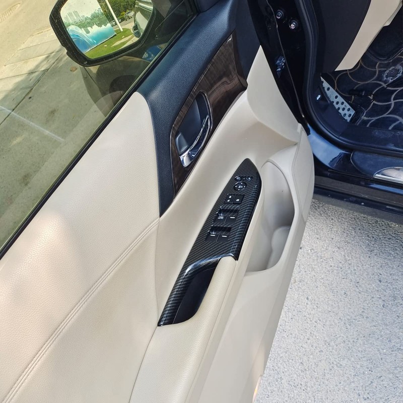 9th Gen Accord Window Control Panel Armrest Cover ABS Carbon