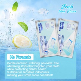 SURFOU Teeth Whitening Strips 28 Treatments(56 Strips), Non Peroxide, Safe for Enamel,Teeth Whitening kit, Gentle Formula, Fast-Visible whitening Effects, Mint Flavor