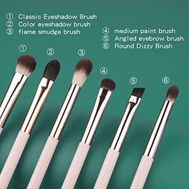 Juego de 12 brochas de maquillaje profesional de Neria, para base de maquillaje, brocha para base de maquillaje, sombra de ojos, labios, brillos y cejas