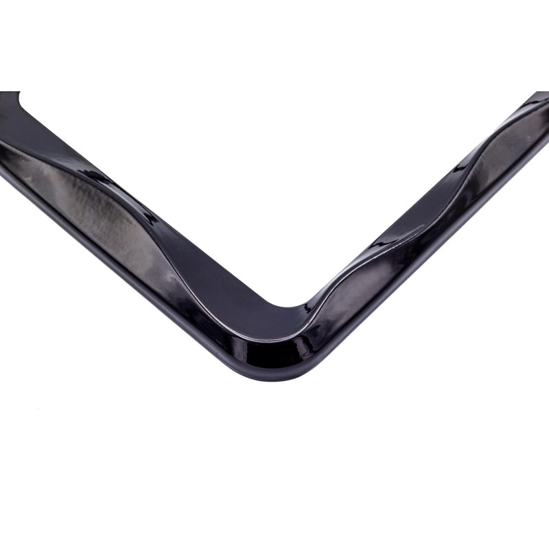Creathome 3D Curly Wave Pattern Black License Plate Frame from