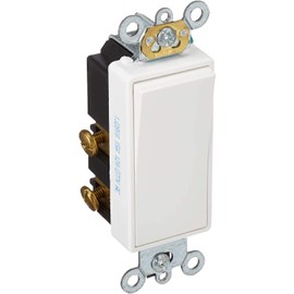 Leviton 5685-2W 15 Amp, 120/277 Volt, Decora Plus Rocker, Single-Pole Double Throw, Center Off, Maintained Contact, White