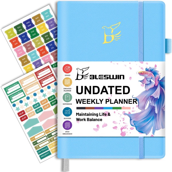 Undated Weekly Monthly Planner, Weekly Monthly Hardcover Planner with Goal