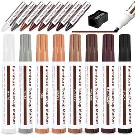 Furniture Repair Markers, Wooden Furniture Repair Set, 8 Colors, Set of 16, Flooring Repair, Easy and Quick Repair, Flooring Eraser, Hiding Scratches, Multiple Colors, Repair Pen, Repair, Scratch