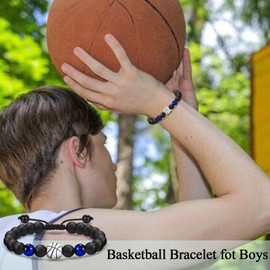 Basketball Gifts for Boys, Basketball Bracelet for 7-8-9-10-11-12-13-14-15-16-17-18+ Year Old Boy, Birthday Valentines Day Graduation Back to School Christmas Gift for Teen Son Grandson Nephew Brother