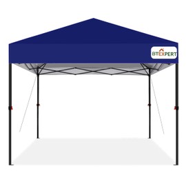 BTExpert 10x10 1-Person Setup One Push Instant Canopy Pop Up, 1 Touch Portable Folding Shelter Outdoor Gazebo Shade Tent w/Adjustable Height, Wind Vent Carrying Wheeled Bag Home Event Garden BBQ