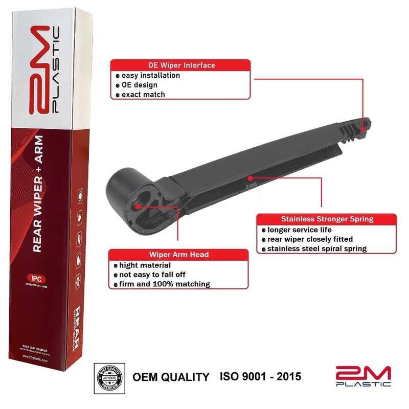 2M PLASTIC Rear Wiper Arm Blade Factory OEM Style Replacement