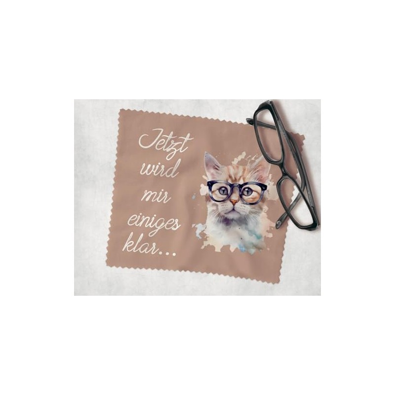 Farbwuselei Glasses Cleaning Cloth Cat Beige Jetzt Wird Mir einiges